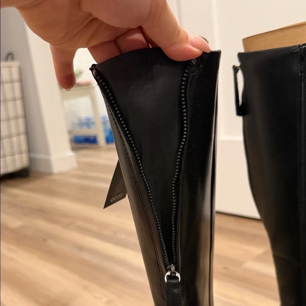 Ecco Modtray Leather Women's Knee High Boots - Black - Size: Us 6-6.5 no box